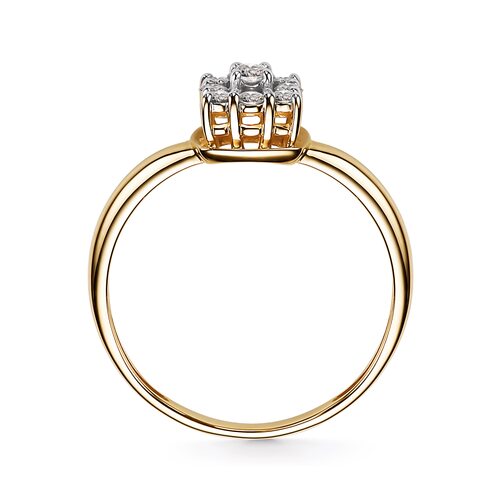 Кольцо с бриллиантами из желтого золота 585 пробы