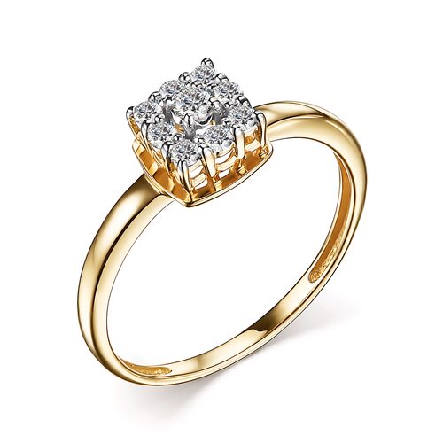 Кольцо с бриллиантами из желтого золота 585 пробы