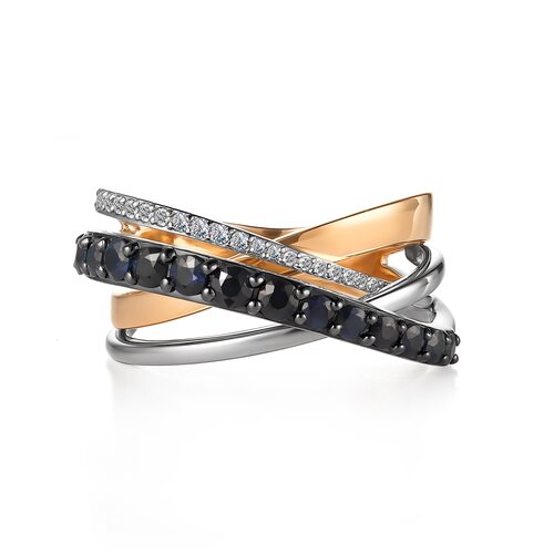 Кольцо с бриллиантами из золота 585 пробы арт. 14777-102