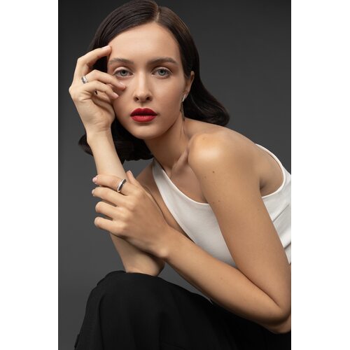 Кольцо с бриллиантами из белого золота 585 пробы