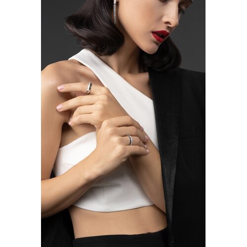 Кольцо с бриллиантами из белого золота 585 пробы