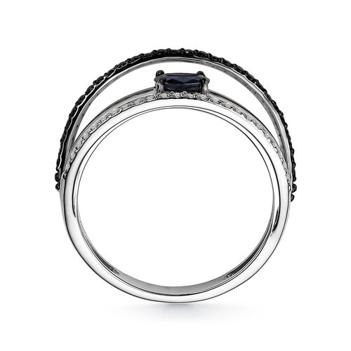 Кольцо с сапфиром и бриллиантами из белого золота 585 пробы арт. 15280-202