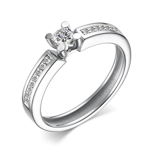 Кольцо с бриллиантами из белого золота 585 пробы