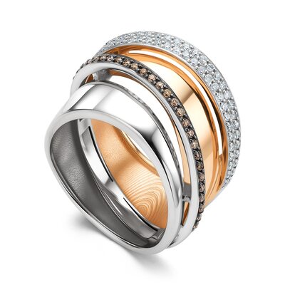 Кольцо с бриллиантами из золота 585 пробы