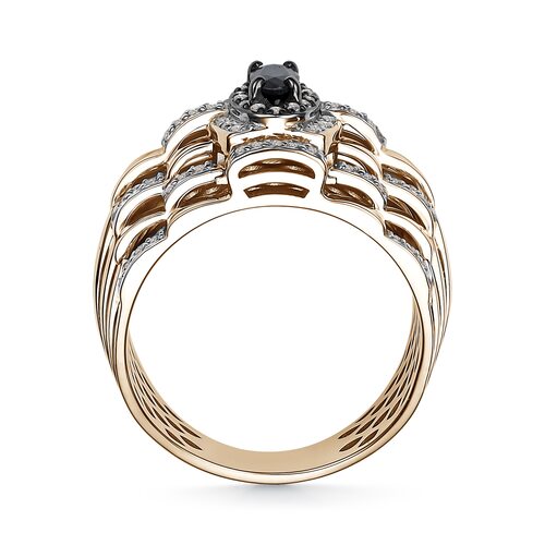 Кольцо с сапфиром и бриллиантами из золота 585 пробы