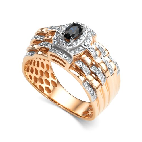 Кольцо с сапфиром и бриллиантами из золота 585 пробы