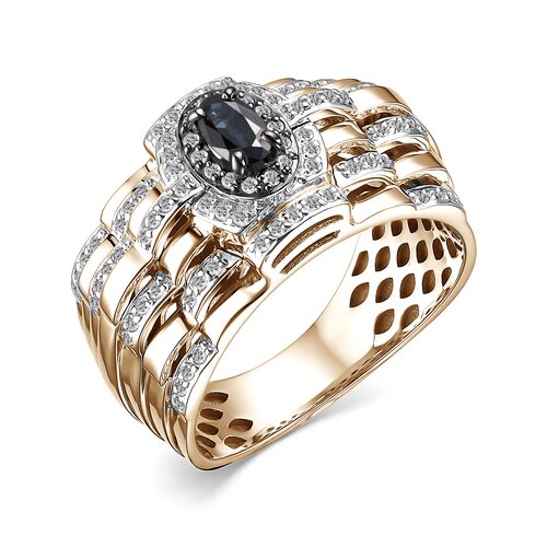 Кольцо с сапфиром и бриллиантами из золота 585 пробы