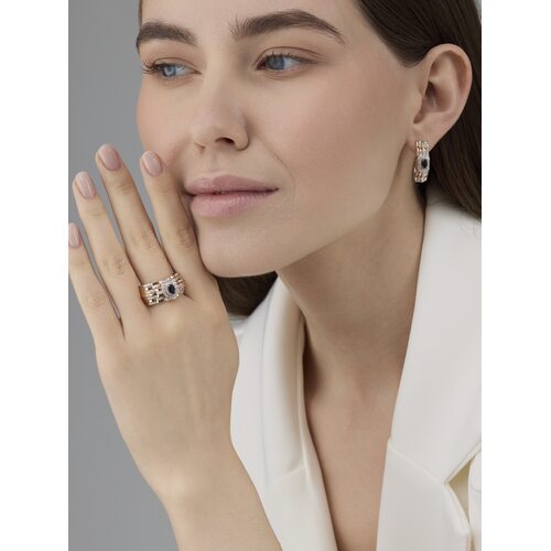 Кольцо с сапфиром и бриллиантами из золота 585 пробы