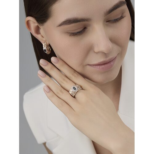 Кольцо с сапфиром и бриллиантами из золота 585 пробы