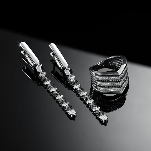 Кольцо с бриллиантами из белого золота 585 пробы арт. 15605-213