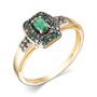 Кольцо с изумрудами и бриллиантами из золота 585 пробы арт. 15752-365