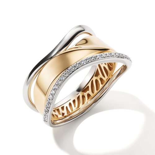 Кольцо с бриллиантами из золота 585 пробы