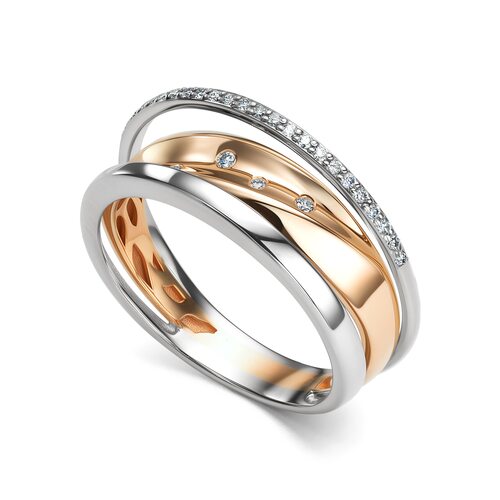 Кольцо с бриллиантами из золота 585 пробы арт. 15795-100