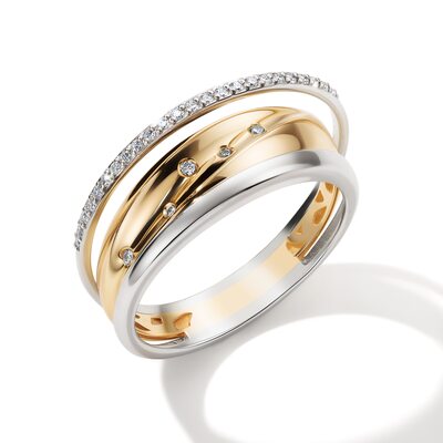 Кольцо с бриллиантами из золота 585 пробы