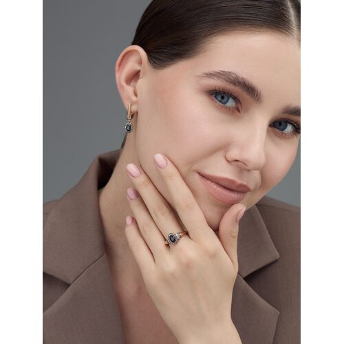 Кольцо с сапфирами и бриллиантами из золота 585 пробы