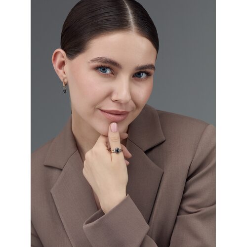 Кольцо с сапфирами и бриллиантами из золота 585 пробы