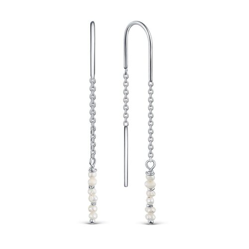 Серьги с жемчугом из серебра 925 пробы