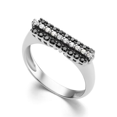 Кольцо с бриллиантами из белого золота 585 пробы