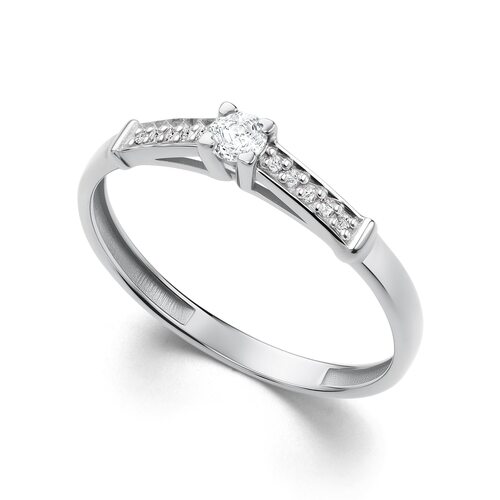 Кольцо с бриллиантами из белого золота 585 пробы