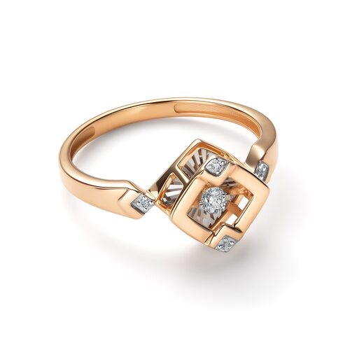 Кольцо с танцующим бриллиантом из золота 585 пробы арт. 16076-100