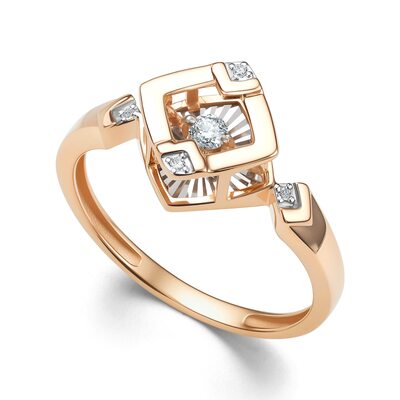 Кольцо с танцующим бриллиантом из золота 585 пробы