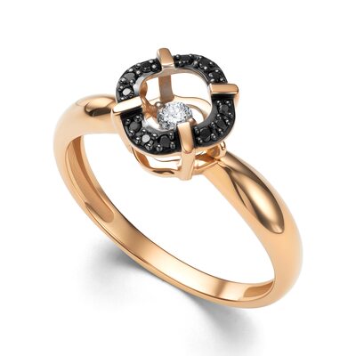 Кольцо с танцующим бриллиантом из золота 585 пробы