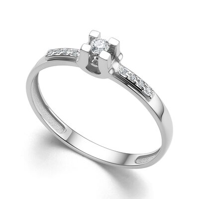 Кольцо с бриллиантами из белого золота 585 пробы