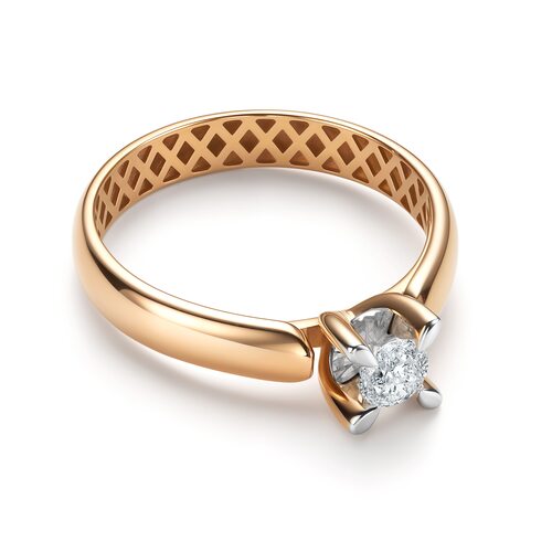 Кольцо с бриллиантом из золота 585 пробы