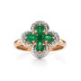 Кольцо "Клевер" с изумрудами  и бриллиантами из золота 585 пробы арт. 16141-101