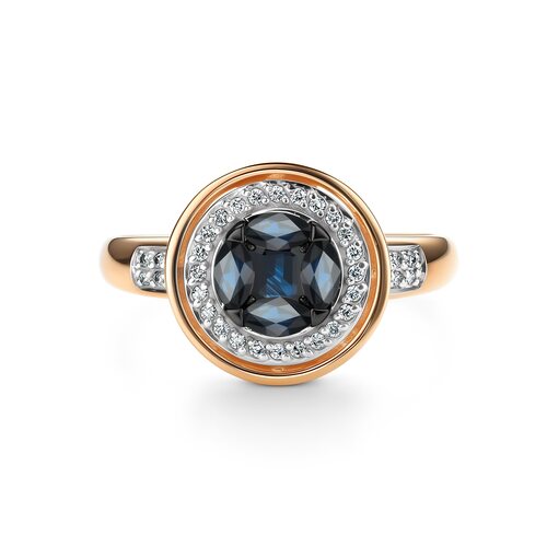 Кольцо с сапфирами и бриллиантами из золота 585 пробы