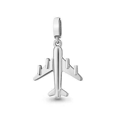 Подвеска "Самолет" из серебра 925 пробы