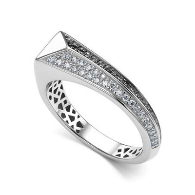 Кольцо с бриллиантами из белого золота 585 пробы