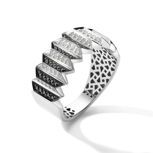 Кольцо с бриллиантами из белого золота 585 пробы