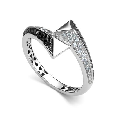 Кольцо с бриллиантами из белого золота 585 пробы