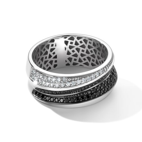 Кольцо с бриллиантами из белого золота 585 пробы