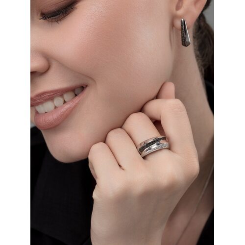 Кольцо с бриллиантами из белого золота 585 пробы