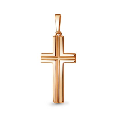 Декоративный крест из серебра 925 пробы с позолотой