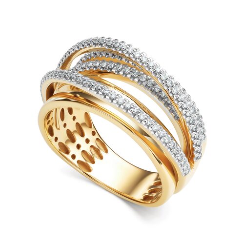 Кольцо с бриллиантами из желтого золота 585 пробы