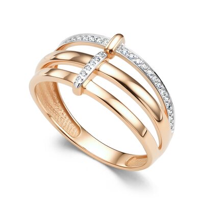 Кольцо с бриллиантами из золота 585 пробы