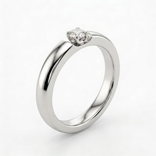 Кольцо с бриллиантом из белого золота 585 пробы