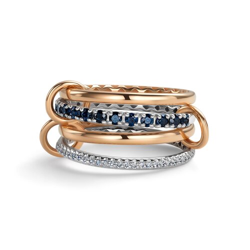 Кольцо с сапфирами и бриллиантами из золота 585 пробы