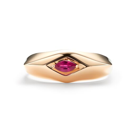 Кольцо с рубином из золота 585 пробы