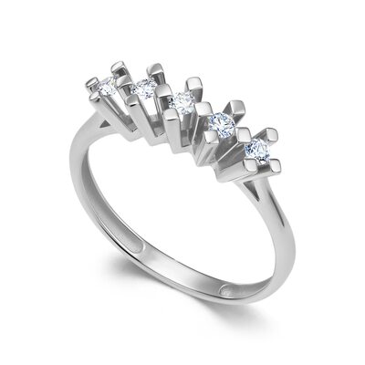 Кольцо с бриллиантами из белого золота 585 пробы