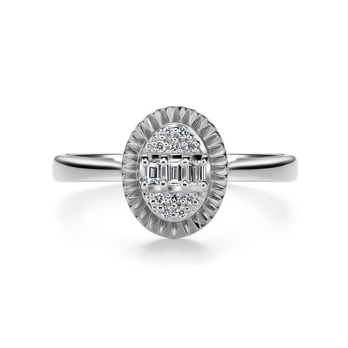 Кольцо с бриллиантами из белого золота 585 пробы арт. 16651-200