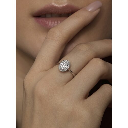 Кольцо с бриллиантами из белого золота 585 пробы арт. 16651-200