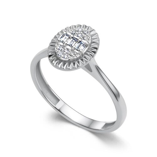 Кольцо с бриллиантами из белого золота 585 пробы арт. 16651-200