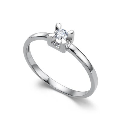 Кольцо с бриллиантами из белого золота 585 пробы