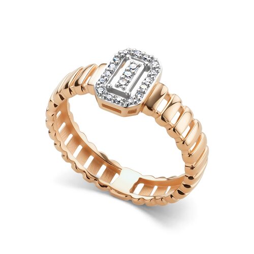 Кольцо с бриллиантами из золота 585 пробы арт. 16682-100