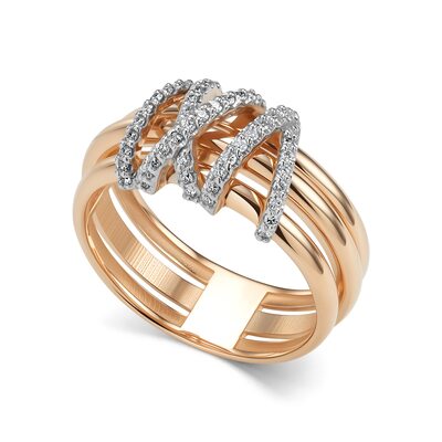 Кольцо с бриллиантами из золота 585 пробы