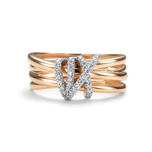 Кольцо с бриллиантами из золота 585 пробы арт. 16729-100